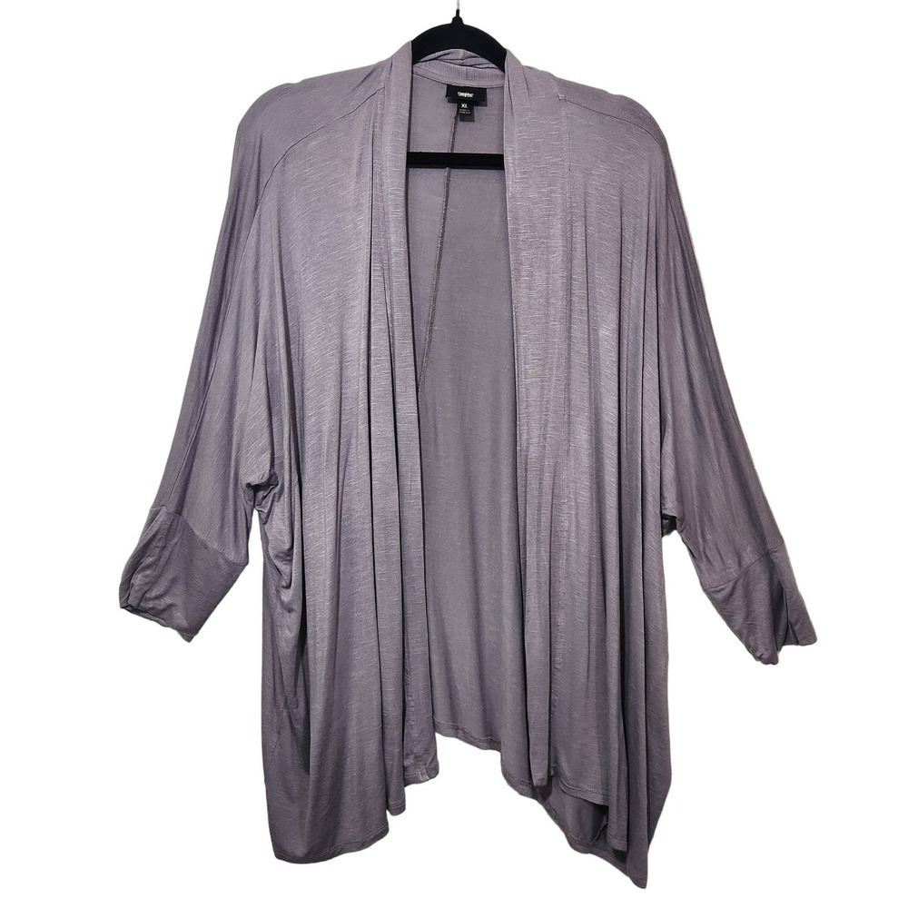 Massimo Purple Waterfall Top Open‎ Front Cardigan Women's Size XL